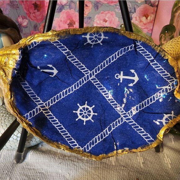 DECOUPAGE ANCHORS & STEERING WHEEL OYSTER SHELL - Picture 2 of 7